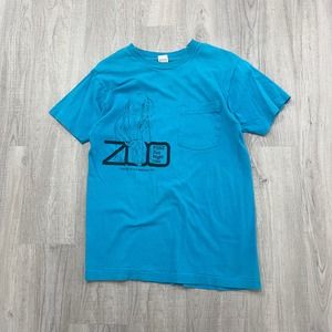 VINTAGE 1994 FONZ Zoo Night Single Stitch Shirt Size Medium M Mens Blue 90s